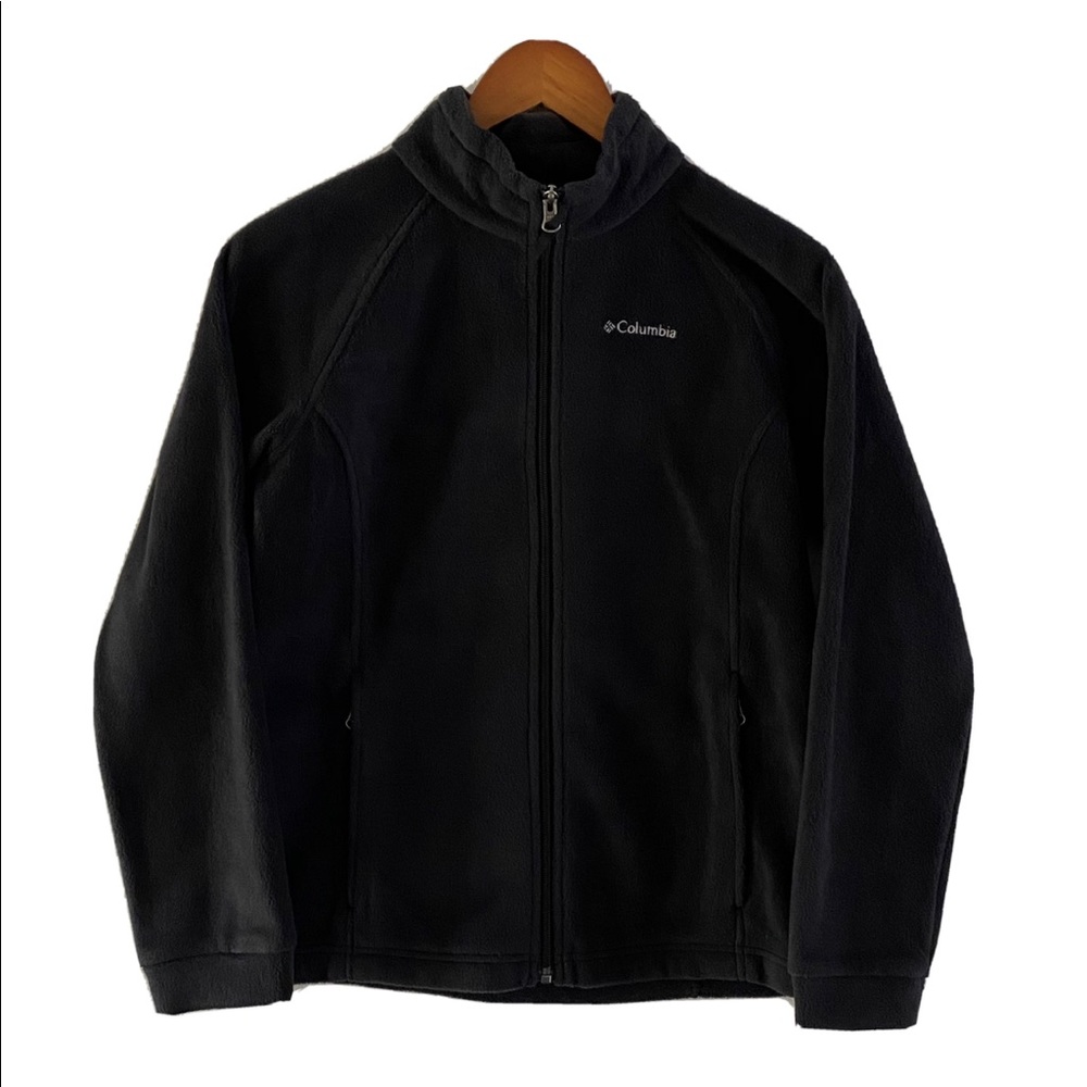 Columbia Boy Black Sipup Sweater Size L (14/16)